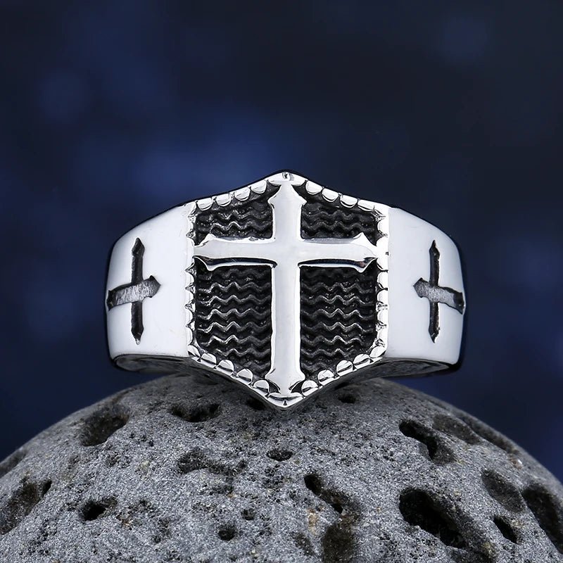 Cross Of Steel Ring - Chrome Cult