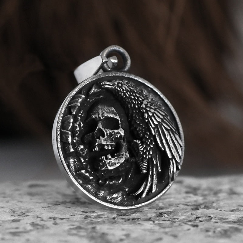 Crow Head Skull Pendant