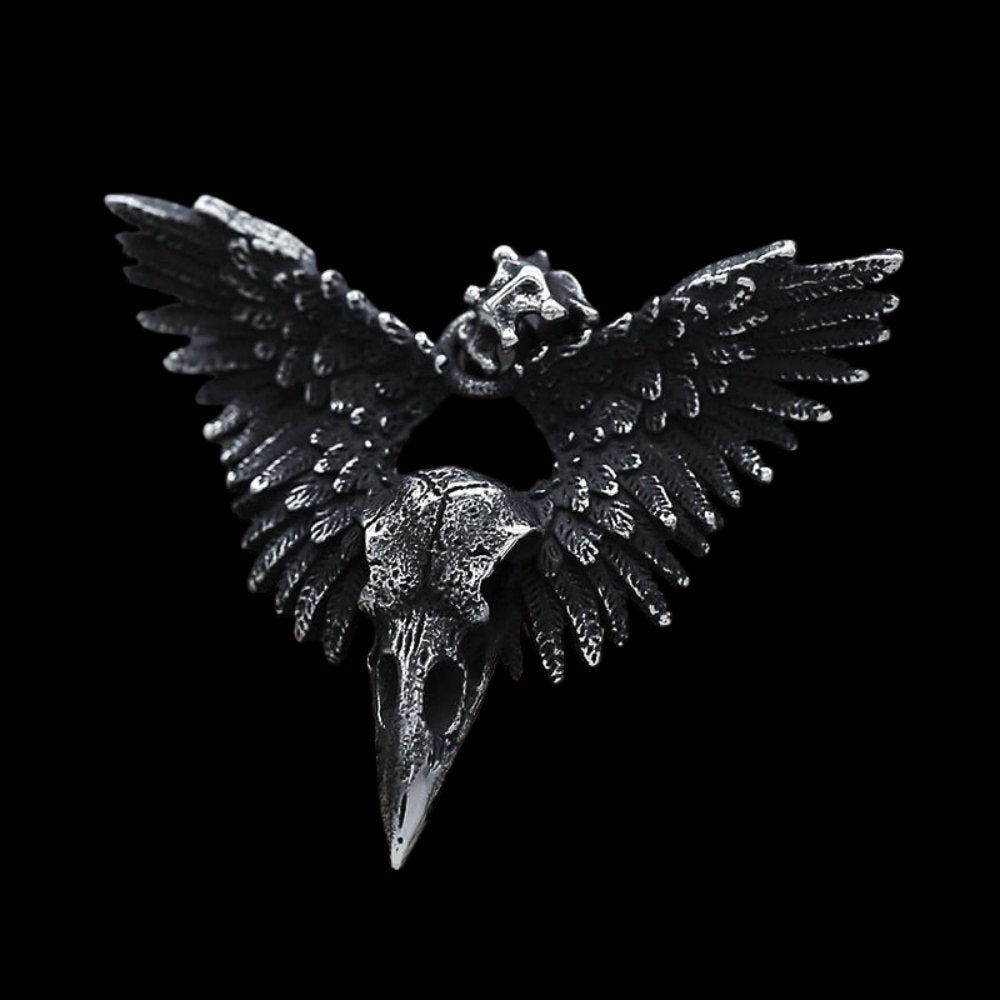 Crow Witcher Skull Pendant - Chrome Cult