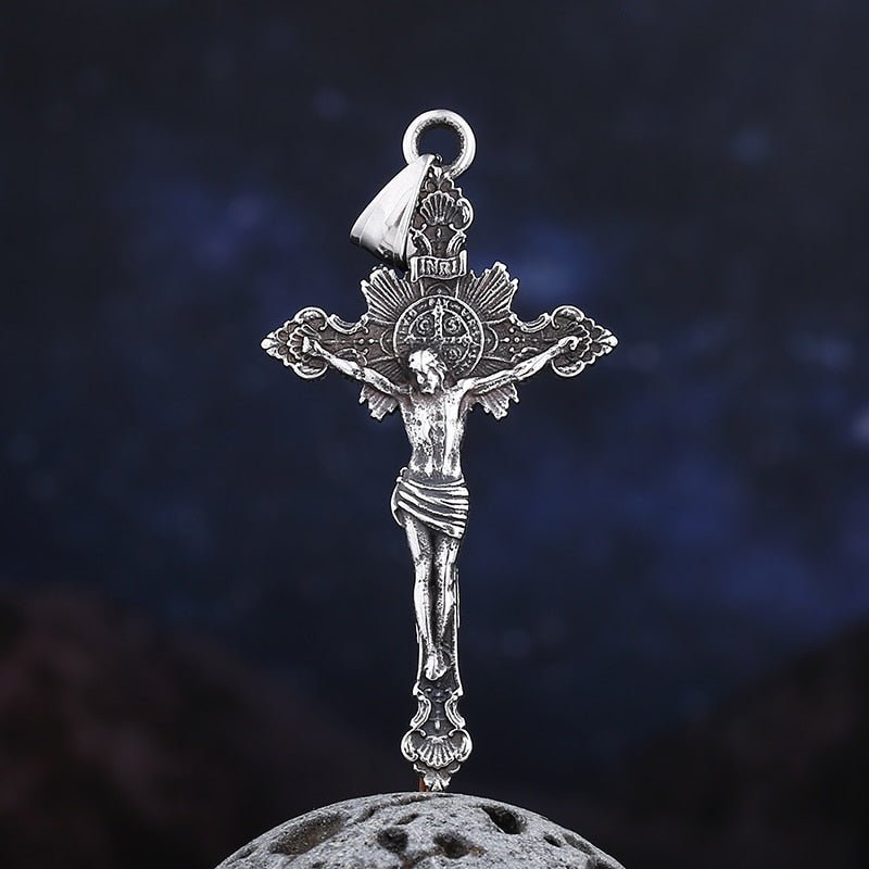 Crucifix Pendant - Chrome Cult