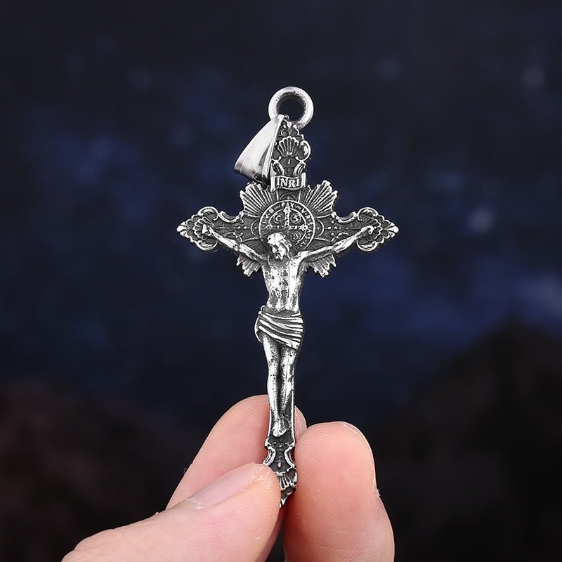 Crucifix Pendant - Chrome Cult