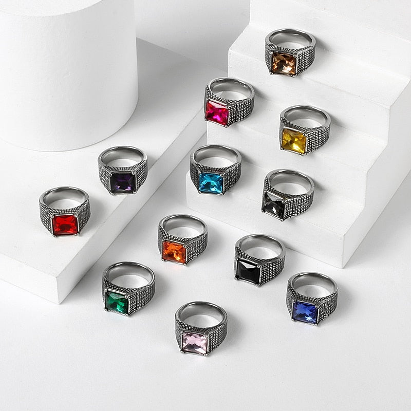 Crystal Signet Ring