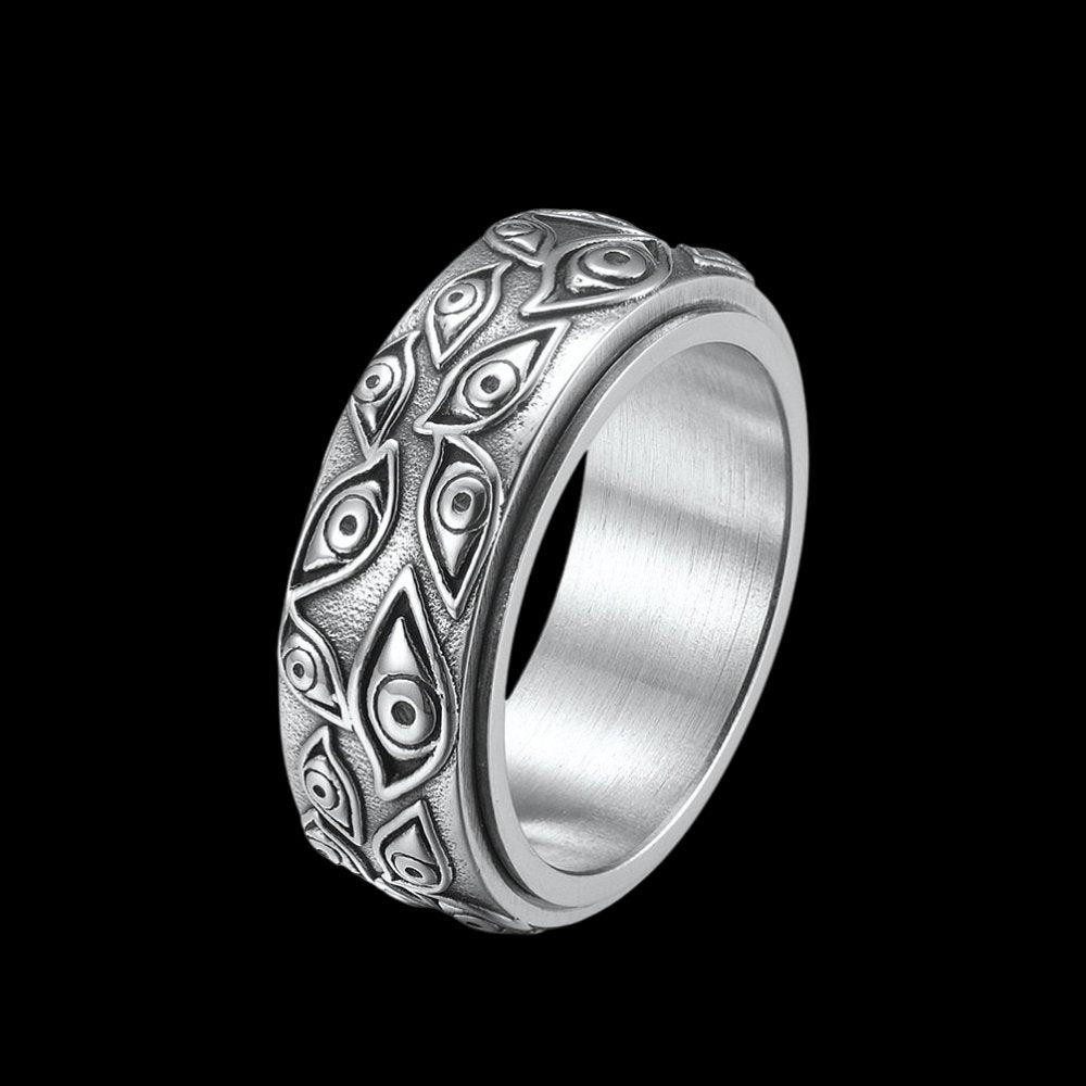 Cult Of Eyes Spinner Ring - Chrome Cult