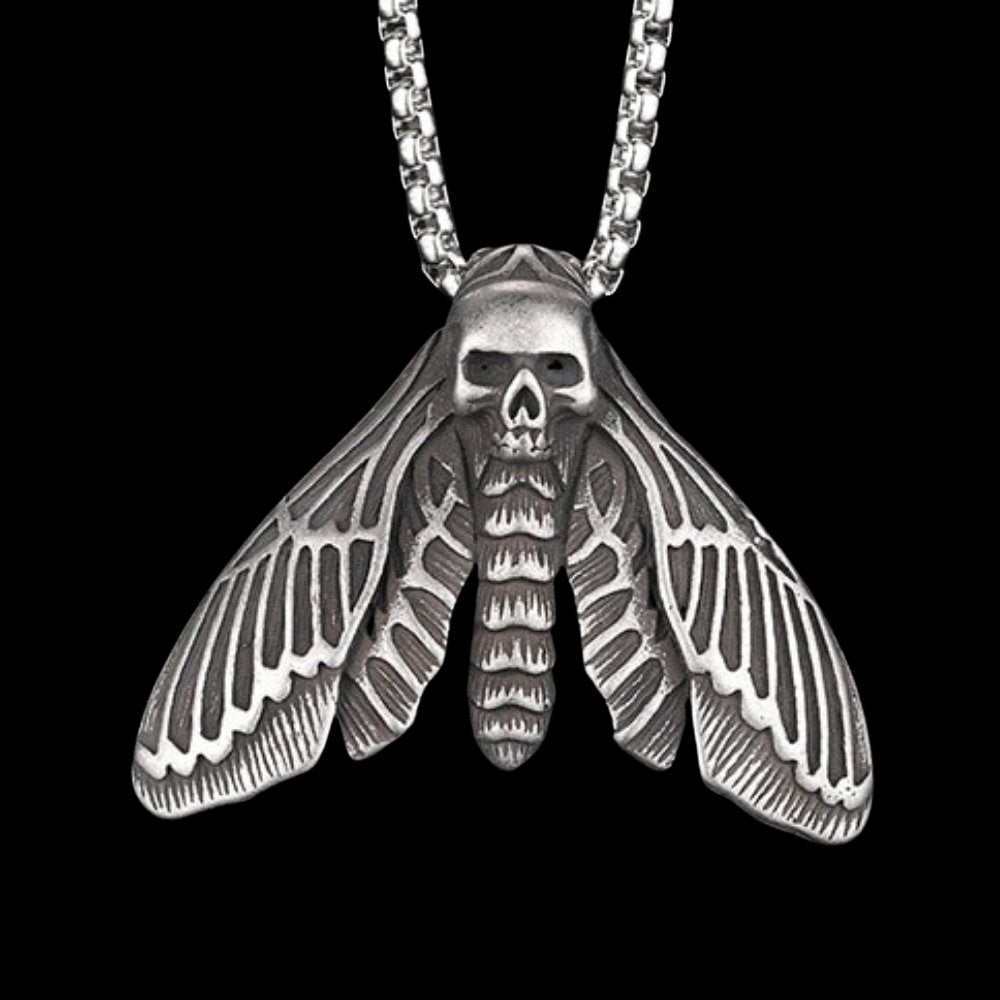 Death Head Moth Pendant - Chrome Cult