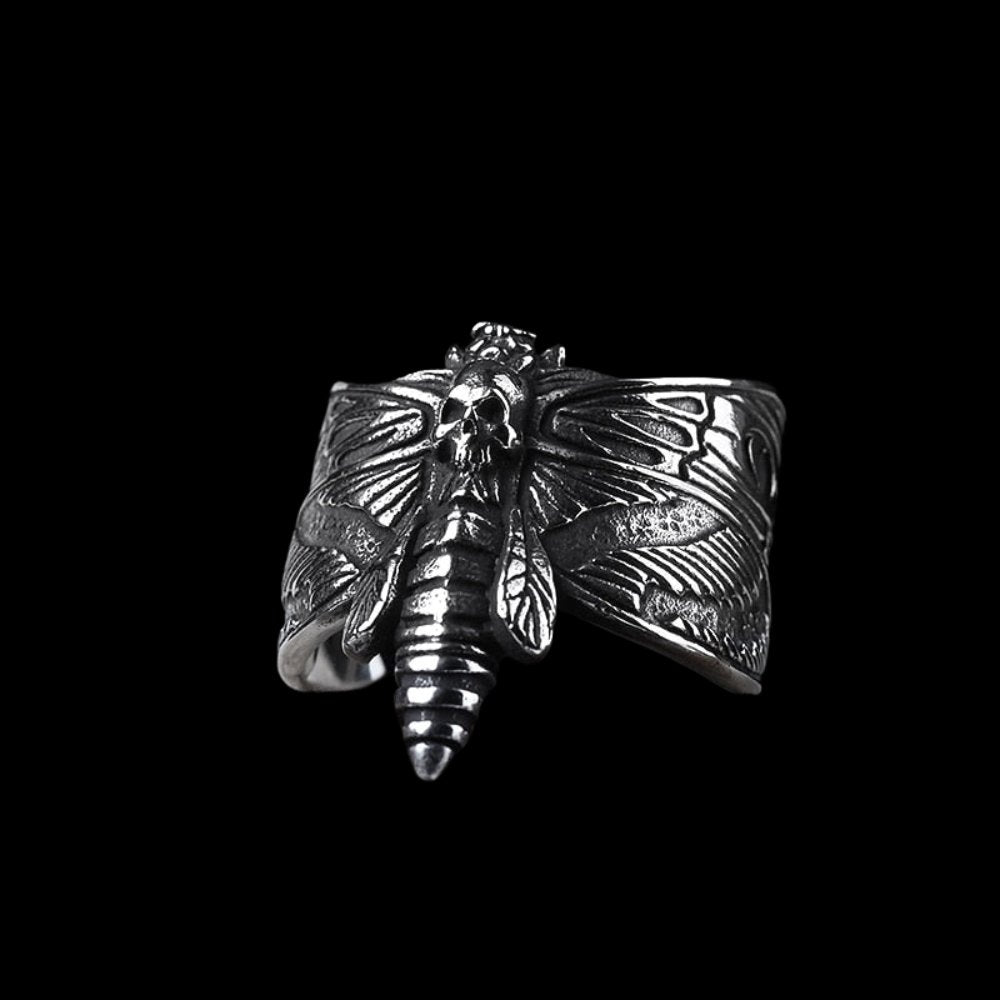 Death Head Moth Ring - Chrome Cult