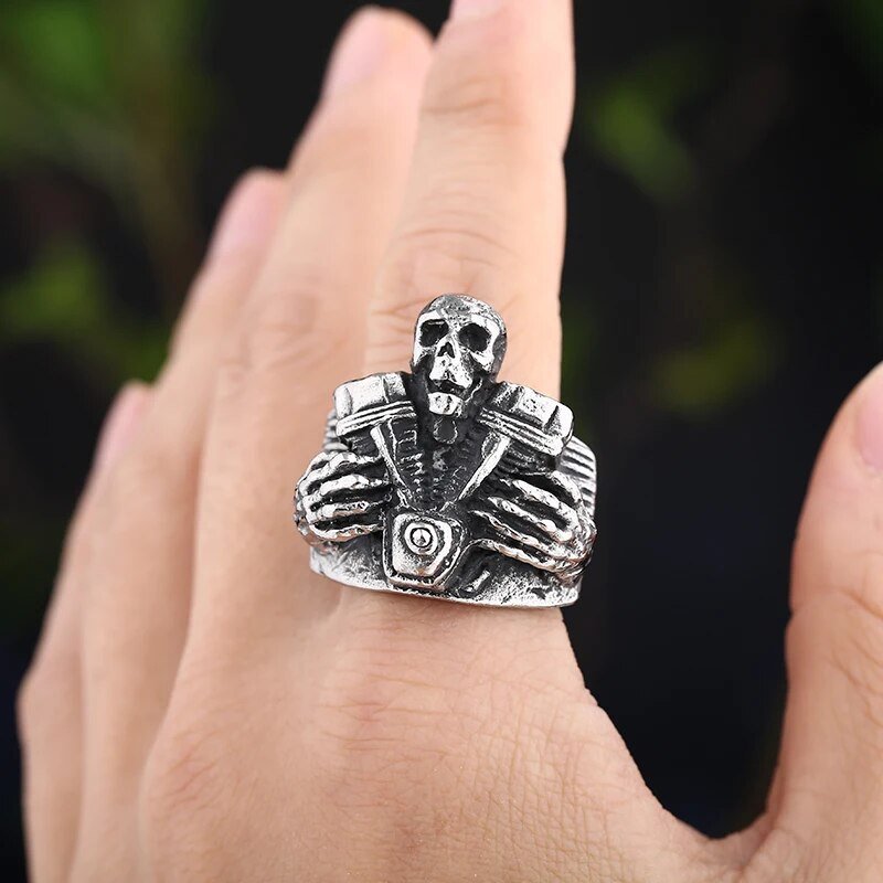 Deaths Motorcycle Club Skull Pendant - Chrome Cult