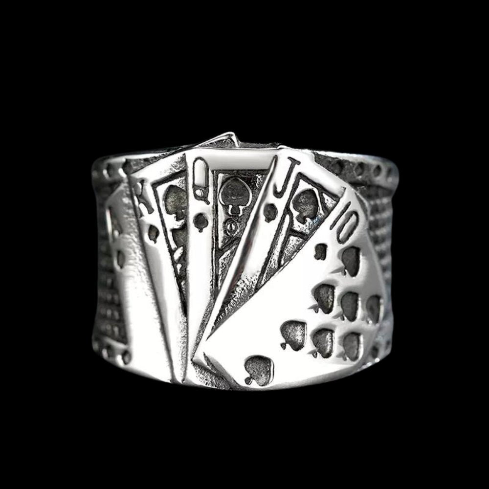 Card Cheat Rings Deck Of Cards Ring | Stainless Steel Gothic Jewelry | Chrome Cult