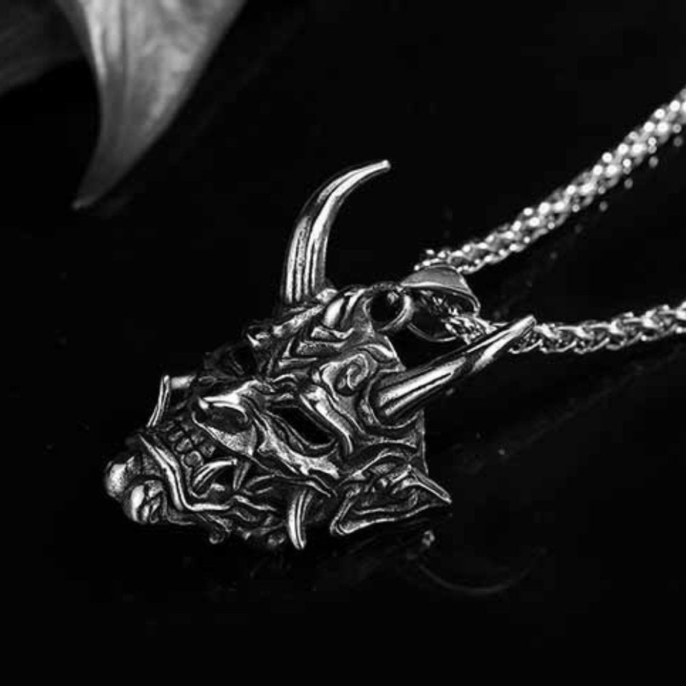 Devil Horned Skull Mask Pendant