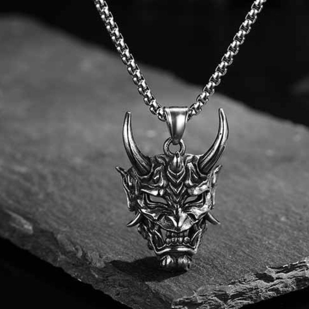 Devil Horned Skull Mask Pendant
