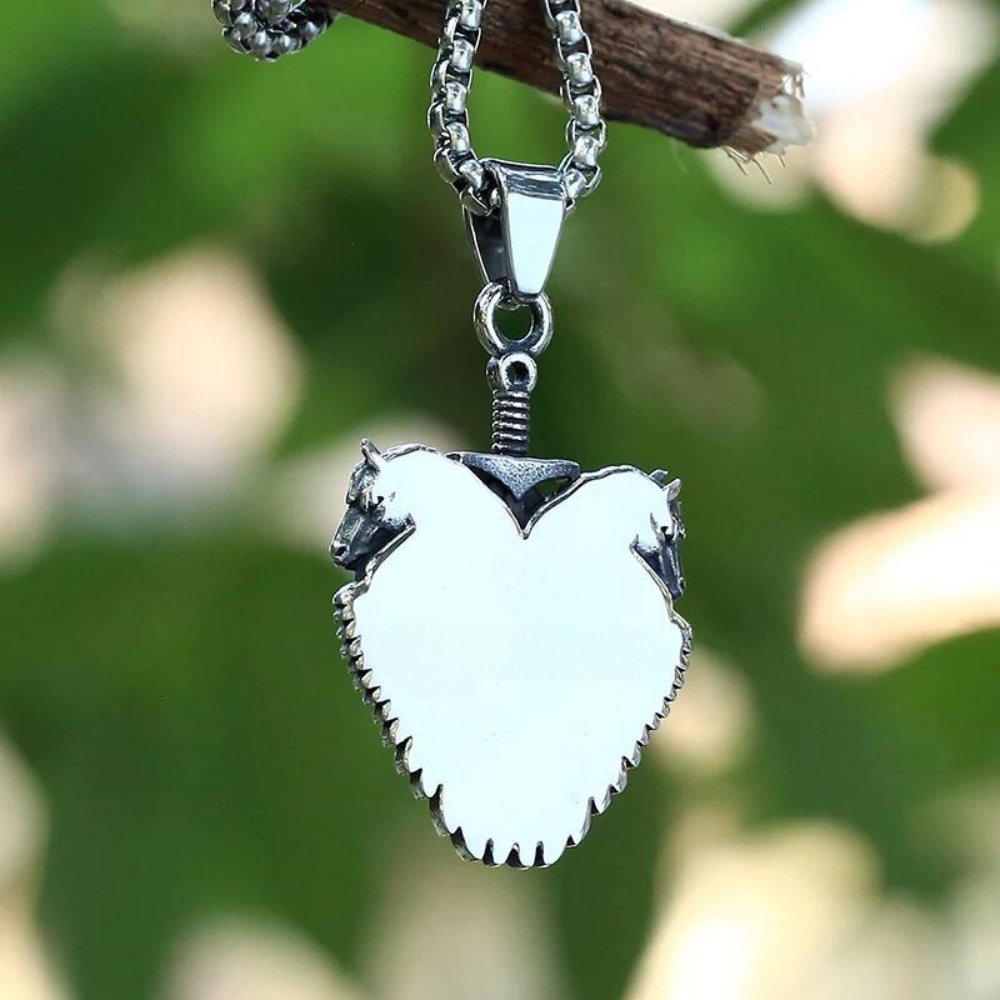 Double Headed Pegasus Horse Pendant - Chrome Cult