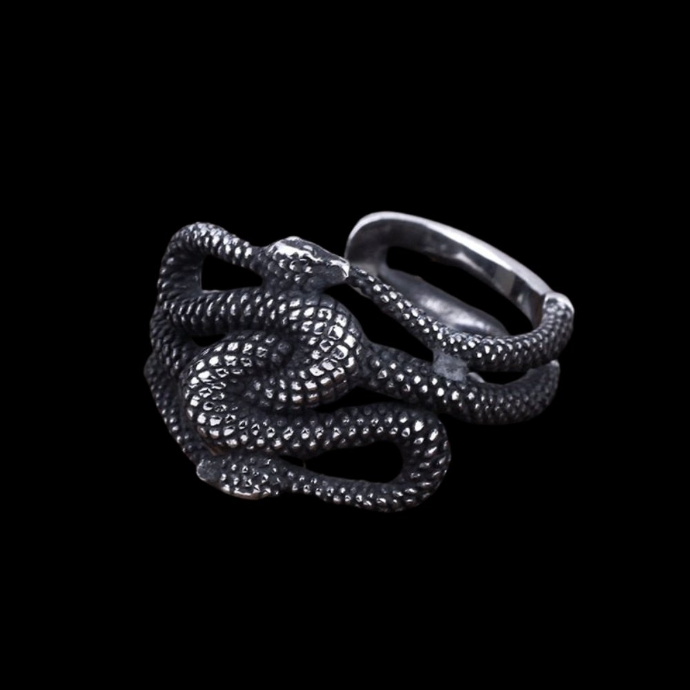 Double Snake Ring - Chrome Cult