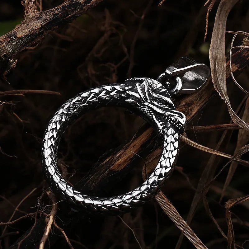 Dragon Circle Pendant - Chrome Cult