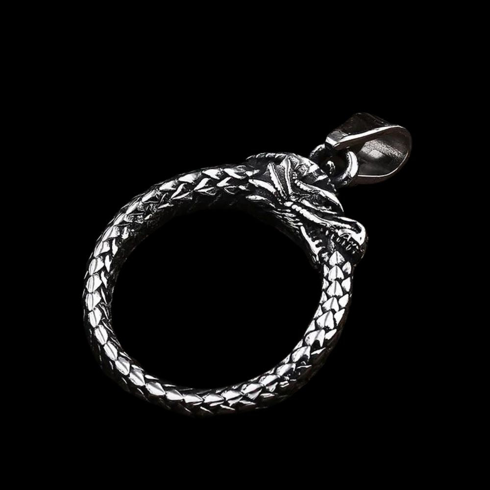 Dragon Circle Pendant - Chrome Cult