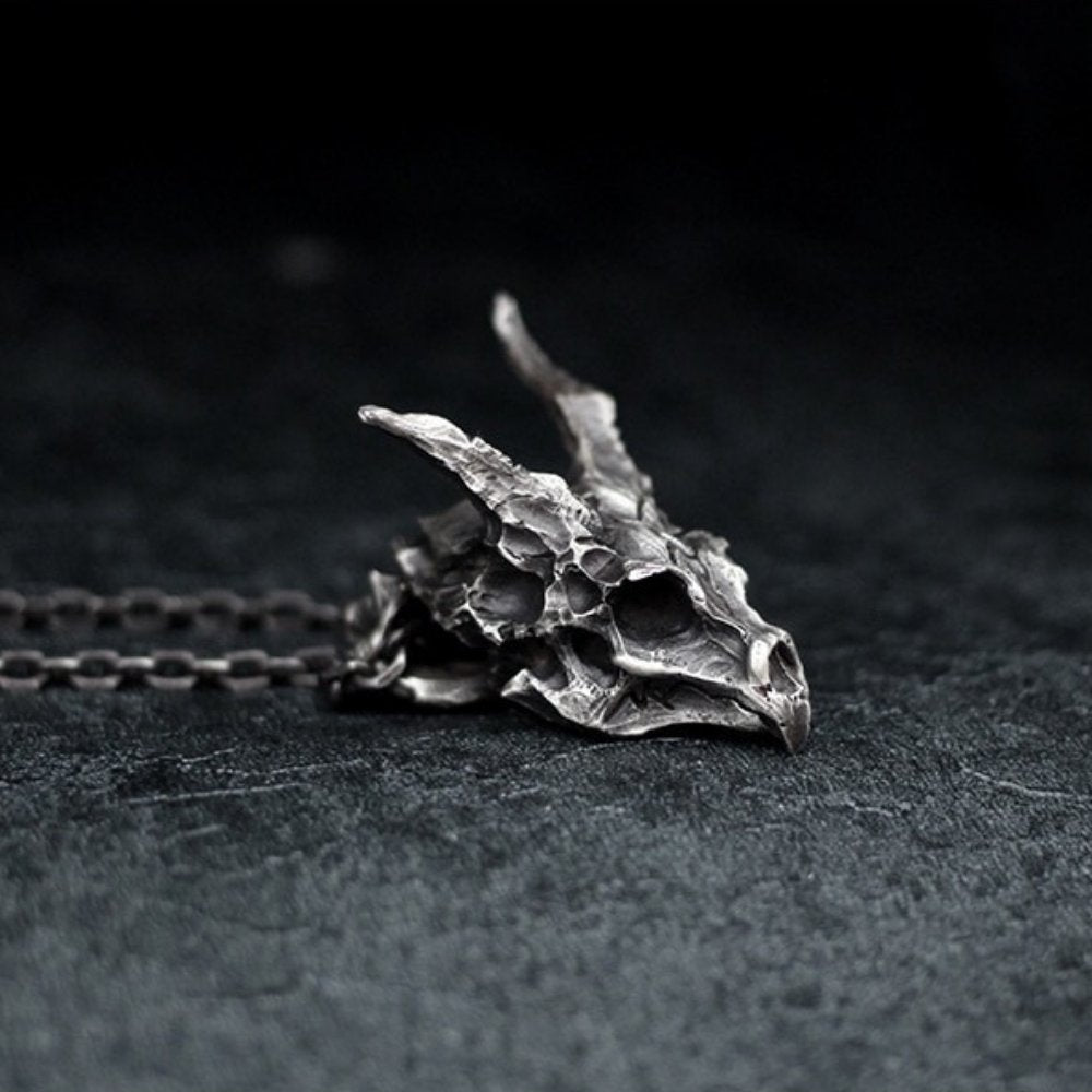 Dragon Skull Pendant - Chrome Cult