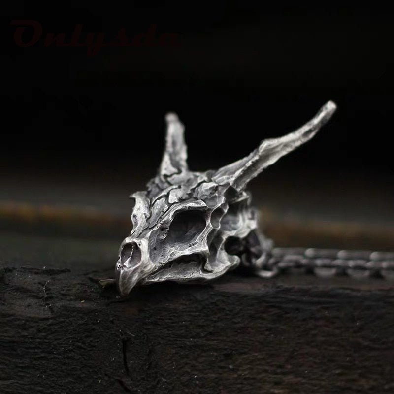 Dragon Skull Pendant - Chrome Cult