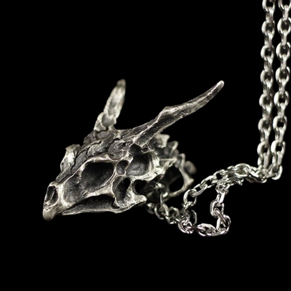 Dragon Skull Pendant - Chrome Cult