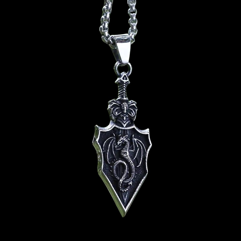 Dragon Spear Pendant - Chrome Cult