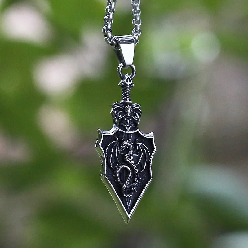 Dragon Spear Pendant - Chrome Cult