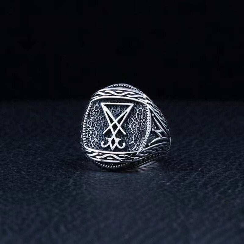 Enchanted Lucifer Seal of Satan Signet Ring
