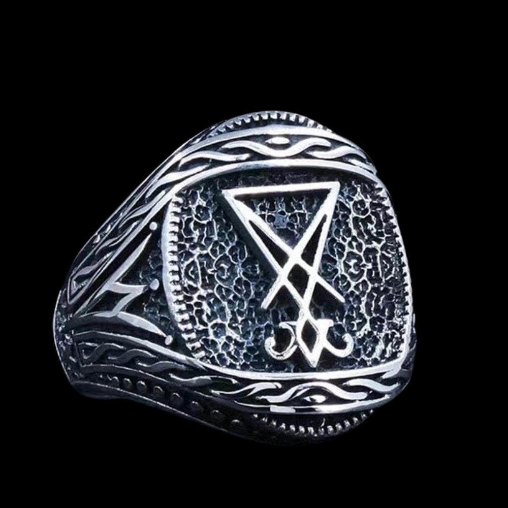 Enchanted Lucifer Seal of Satan Signet Ring - Chrome Cult