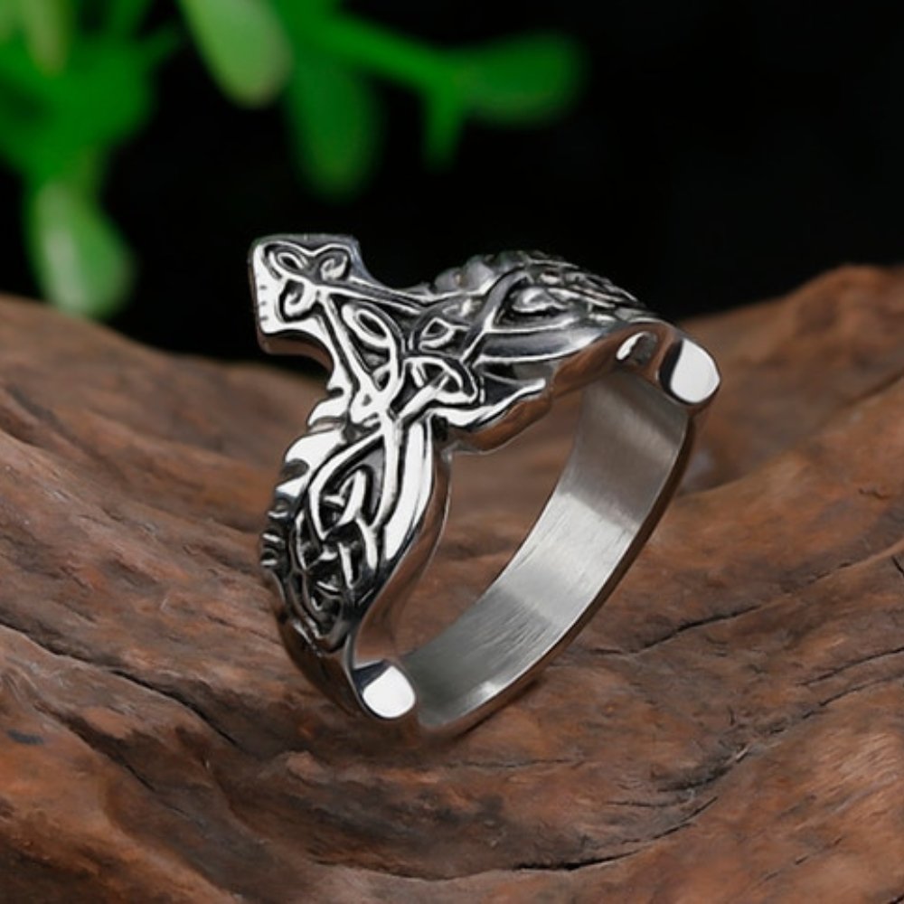 Entwined Raven Viking Ring