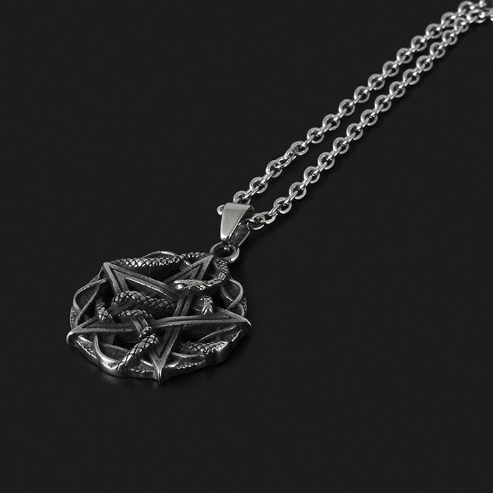 Entwined Snake Pentagram Pendant