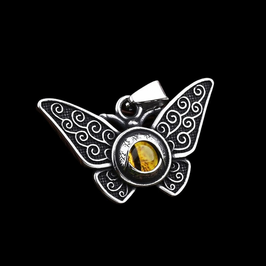 Evil Eye Butterfly Pendant - Chrome Cult