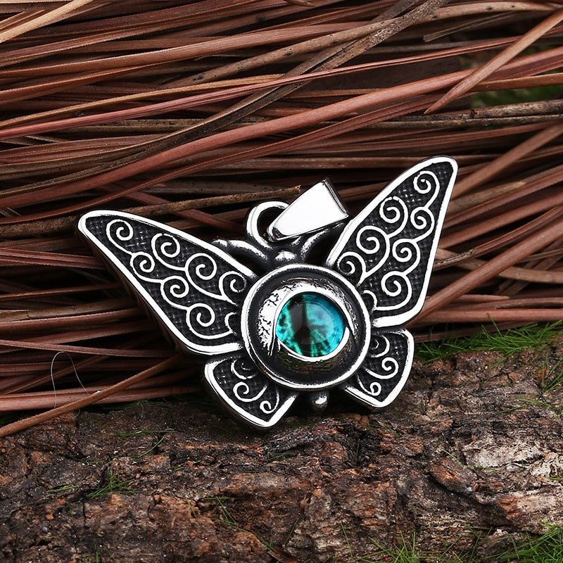 Evil Eye Butterfly Pendant - Chrome Cult