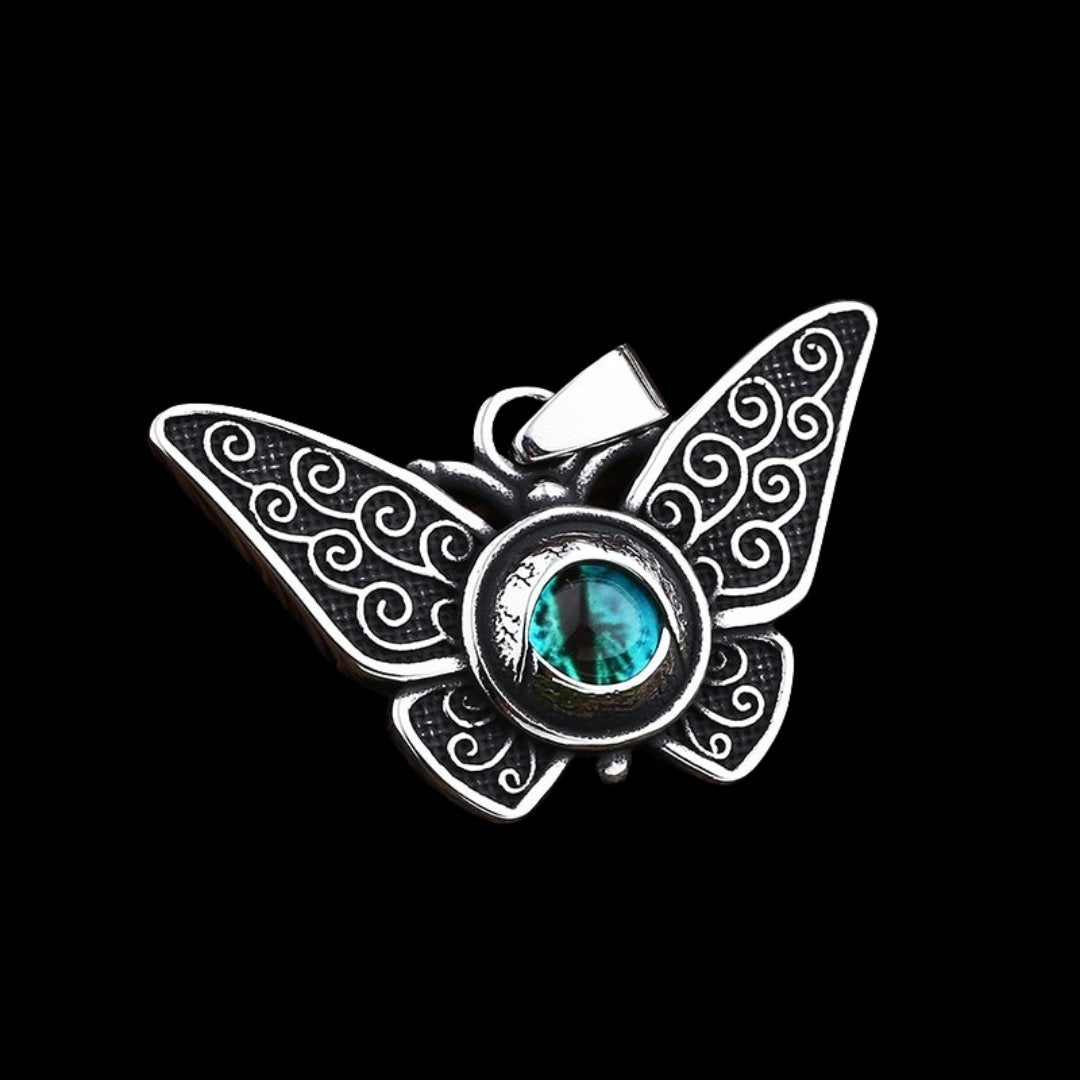 Evil Eye Butterfly Pendant - Chrome Cult