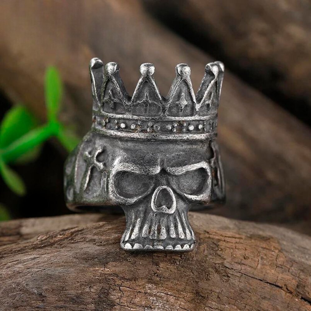 Fallen Ruler Skull Ring - Chrome Cult