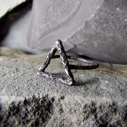 Fire Element Wicca Triangle Ring