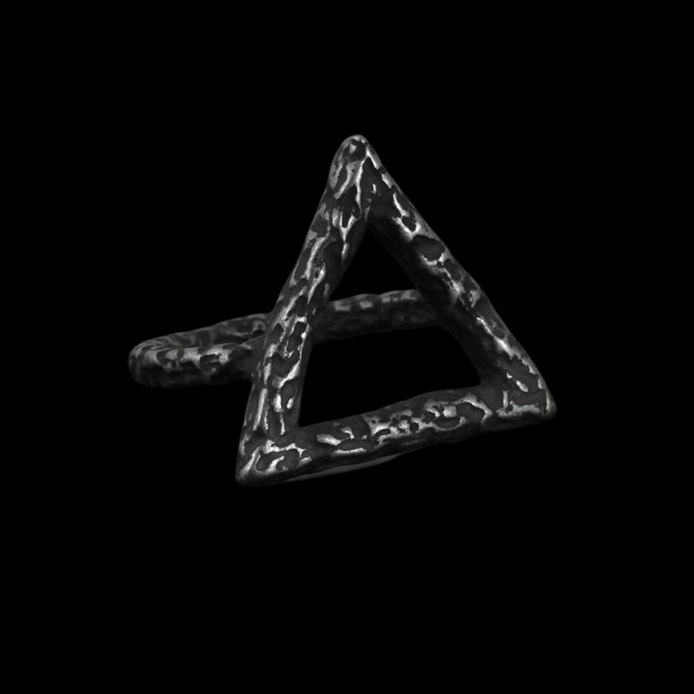 Fire Element Wicca Triangle Ring – Chrome Cult
