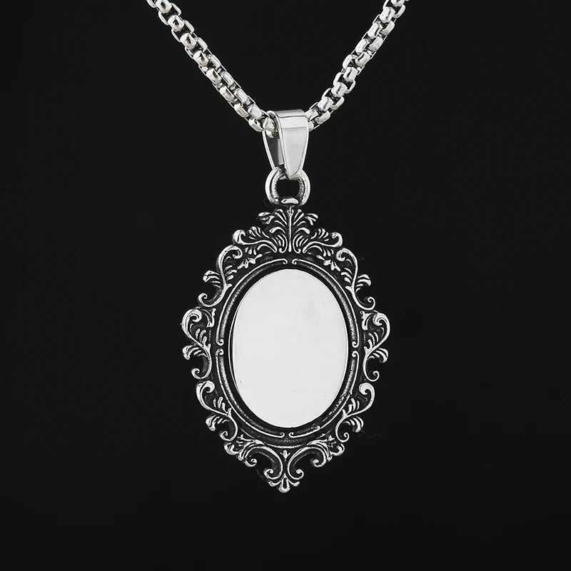 Floral Victorian Mirror Pendant - Chrome Cult