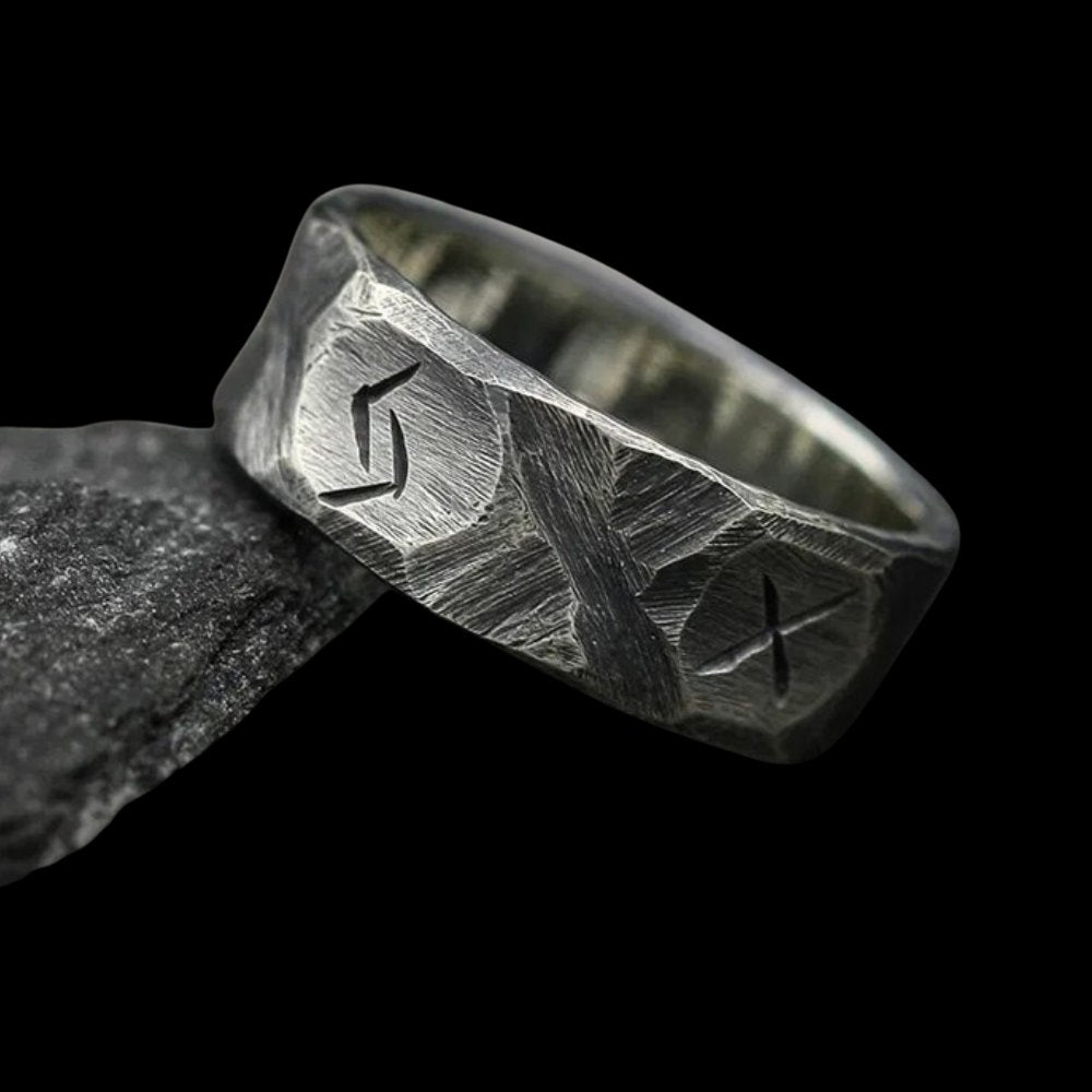 Fossil Rune Ring - Chrome Cult