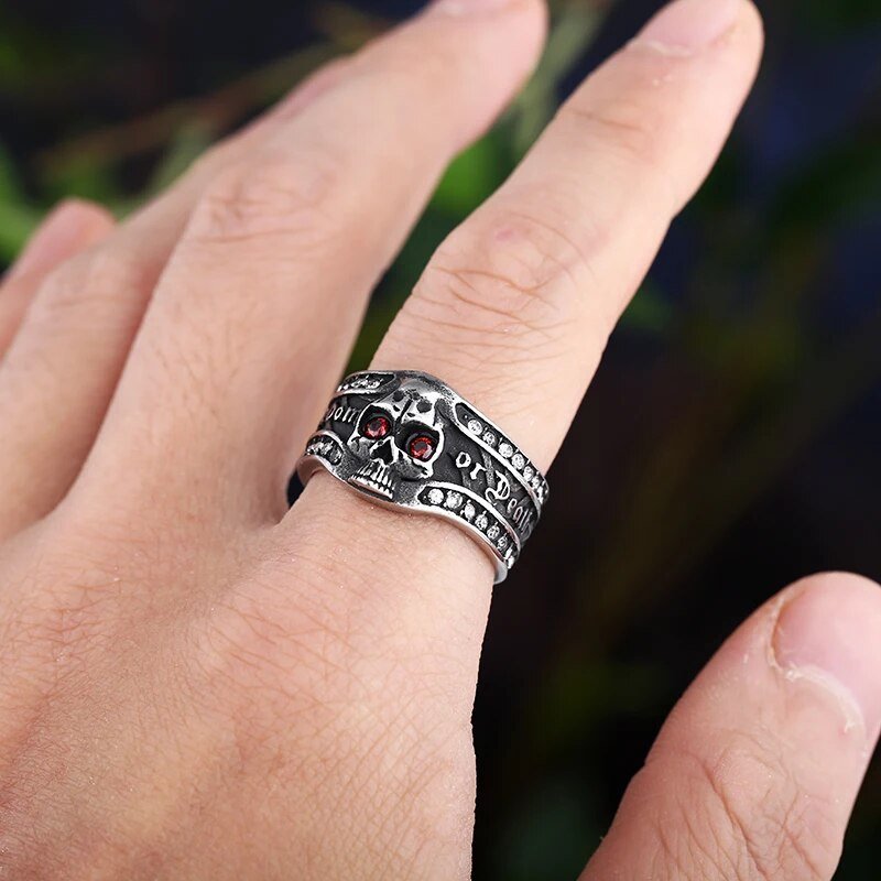 Freedom Or Death Gem Ring - Chrome Cult