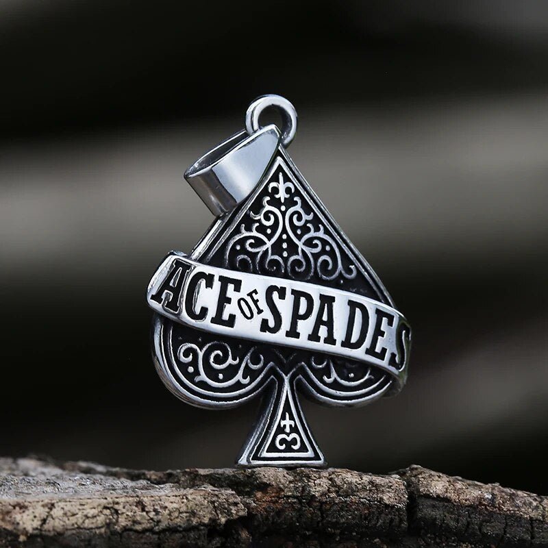 Gamblers Game Ace of Spades Pendant - Chrome Cult