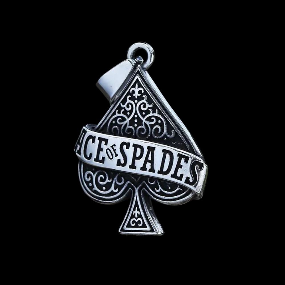 Gamblers Game Ace of Spades Pendant - Chrome Cult