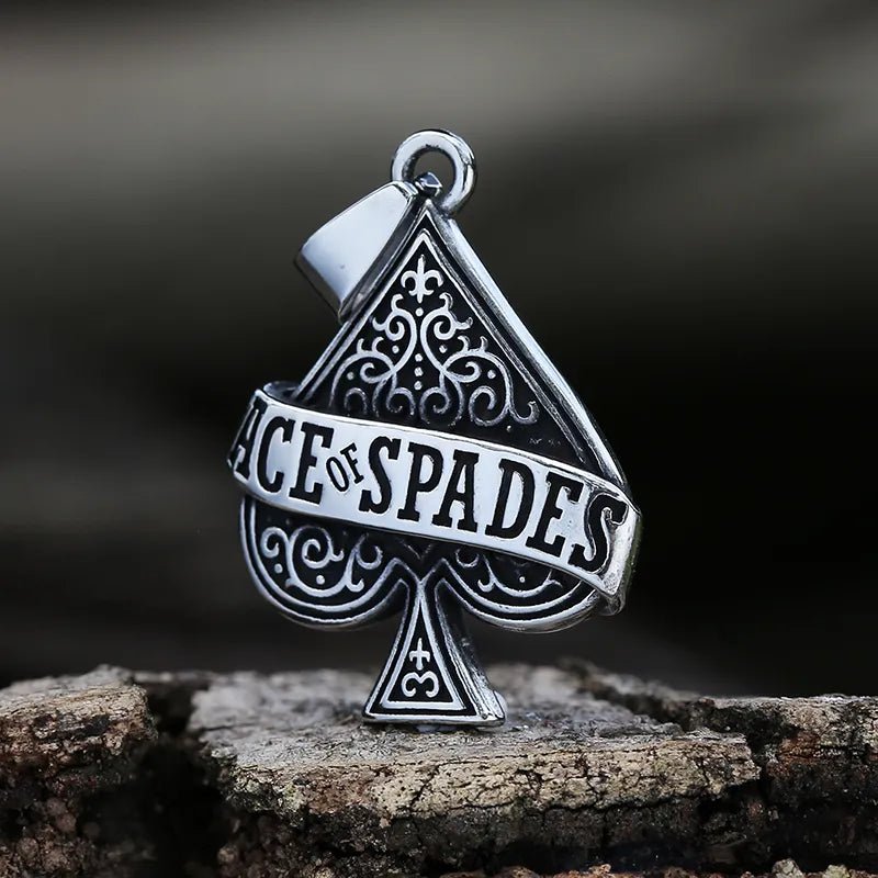 Gamblers Game Ace of Spades Pendant - Chrome Cult