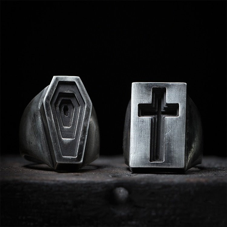 Gate Of Heaven Cross Ring - Chrome Cult
