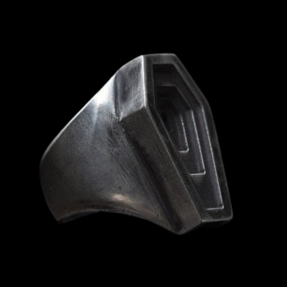 Gate Of Underworld Coffin Ring - Chrome Cult