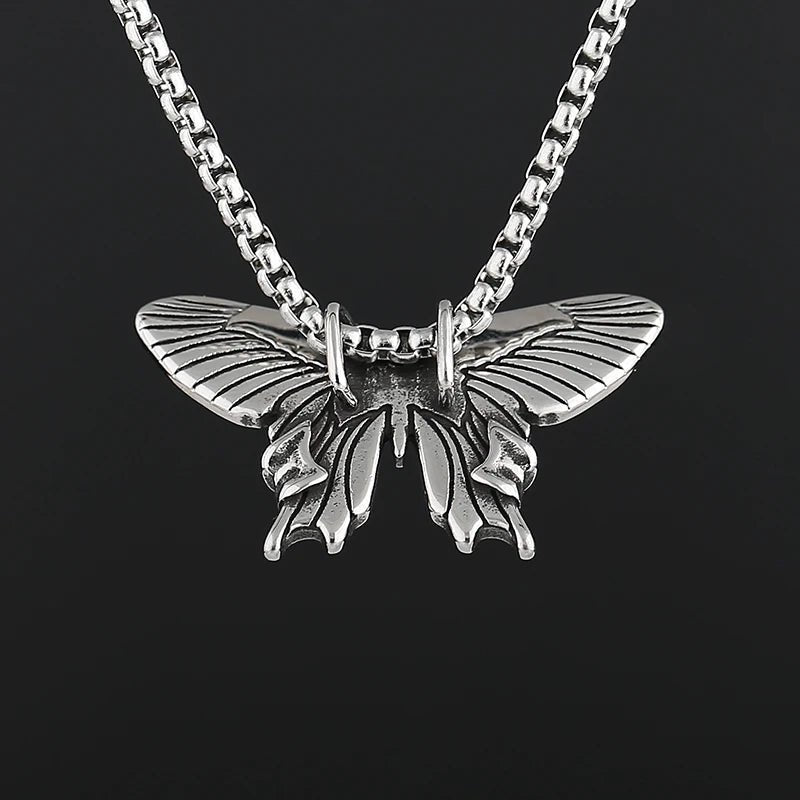 Gem Butterfly Bow Pendant - Chrome Cult