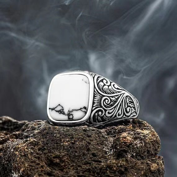 Gem Floral Band Ring - Chrome Cult