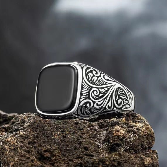 Gem Floral Band Ring - Chrome Cult