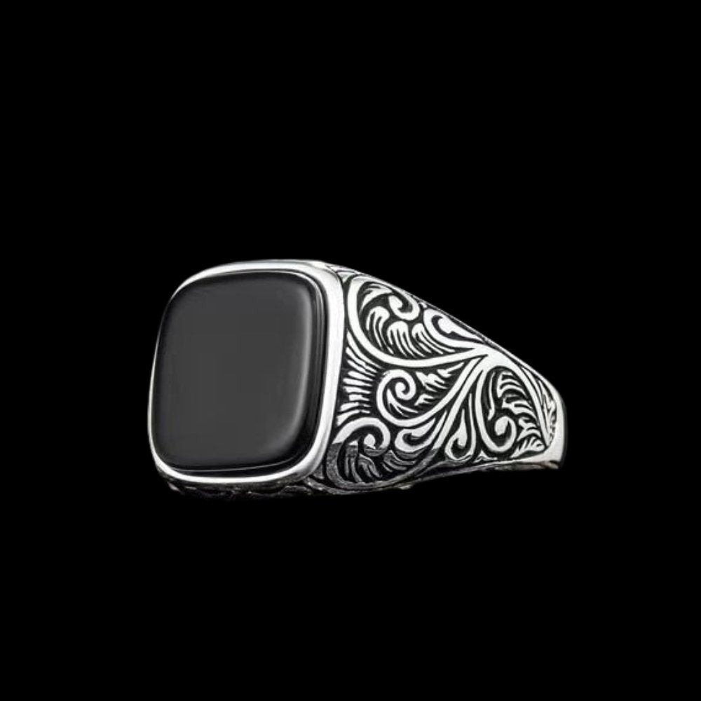 Gem Floral Band Ring - Chrome Cult
