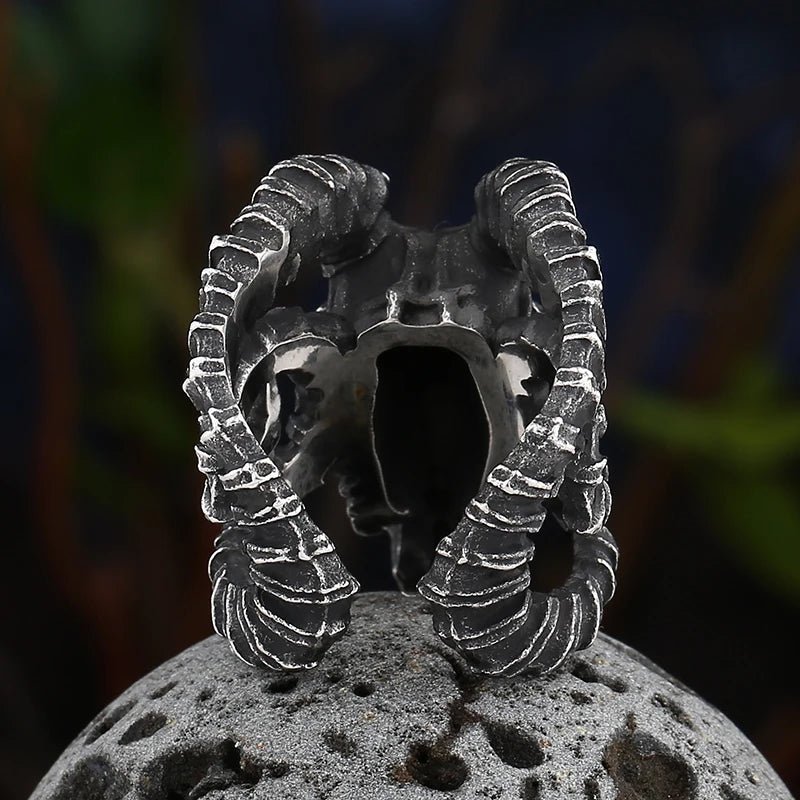 Goat Skull Ring - Chrome Cult