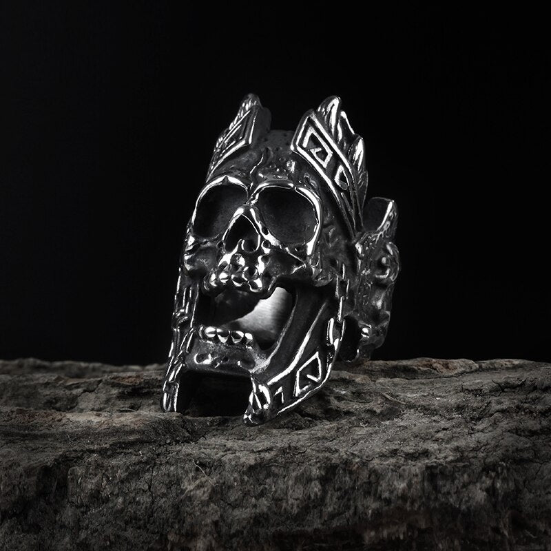 God Of War Ares Skull Ring - Chrome Cult
