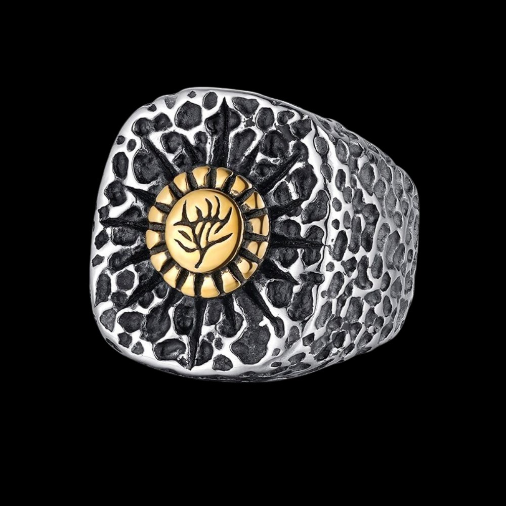 Golden Phoenix Stone Ring - Chrome Cult