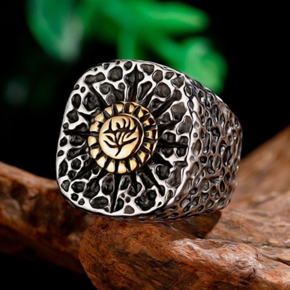 Golden Phoenix Stone Ring - Chrome Cult