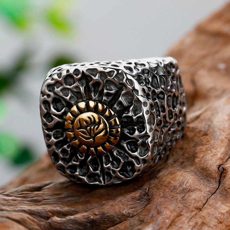 Golden Phoenix Stone Ring - Chrome Cult