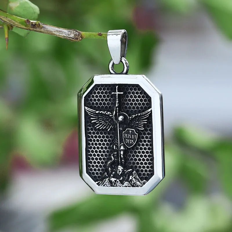 Good Versus Evil Saint Michael Pendant - Chrome Cult